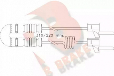 R BRAKE 610221rb -  Сигнализатор, износ тормозных колодок